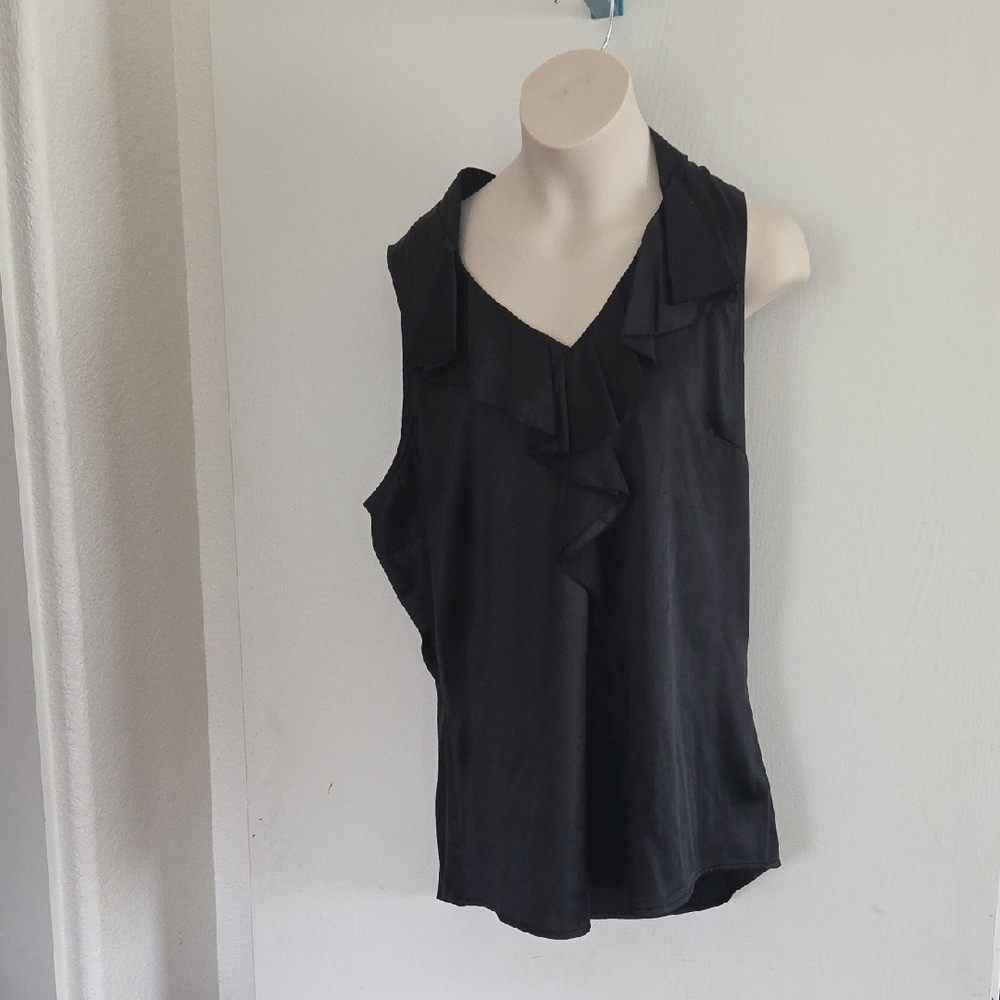 CLOSET CLEAR OUT!!! White House Black Market Black Ruffle Blouse